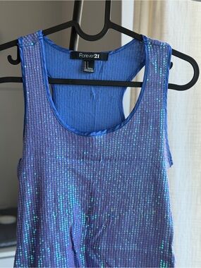 Forever 21 Y2K Purple Sequin Tank Top